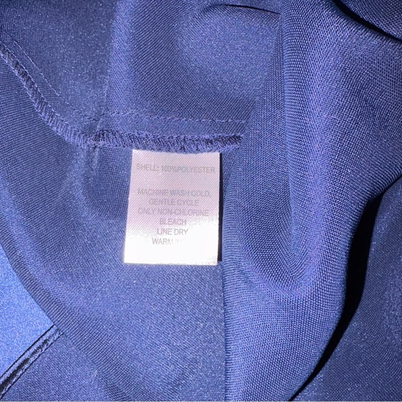 NEW House of Harlow Small S Strappy Open Back High Slit Satin Midi Navy Dress - Picture 7 of 9